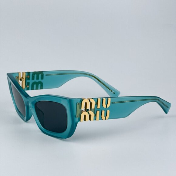 Miu Miu MU09WS 19L09T BRAND NEW Sunglasses Ivy Opal Dark Grey Rectangle Women - Picture 6 of 12